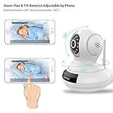 LeFun® Baby Monitor drahtlose WiFi IP-Überwachungskamera HD 720P Nanny Cam Video-Aufnahme Wiedergabe / Plug Pan Tilt-Fernbewegungs -Alert-Detect mit Zwei-Wege-Audio und Infrarot-Nachtsicht - 3