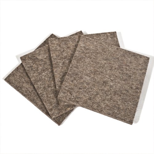 Viereckige Filzuntersetzer, grau, 10 x 10 cm, 4 mm dick - 2