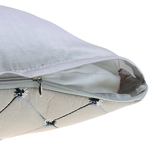 Kissenhülle Sofa Kissenbezug Dekokissen Hülle für Ihr Sofa Sessel Autositz Bett Rückenkissen, 45×45 cm, Polyester (Silber) - 4