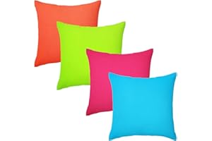 Harrison Cropper Premium Garden Scatter Cushion | Water Resistant Cushions | Outdoor Patio Rattan Chairs | Hollowfibre Filled Seating Furniture Pillow | Soft Comfy and Durable | 4 Pack (Rainbow Multi)