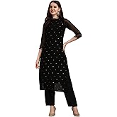 Hritika Women Faux Georgette Sequin Pattern Straight Kurta Set (Hrkb0070_Parent)