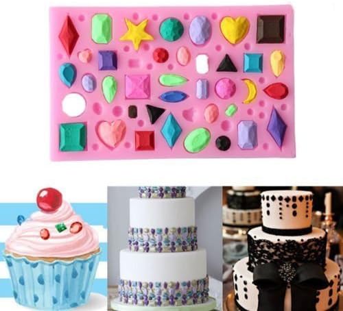 Cake Mold-AuykoopDIY 3D Jewel Diamond Silicone Fondant Mould Cake Decorating Baking Mold Mat