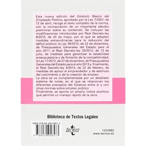Estatuto básico del empleado público / Basic Statute of the public employee: Ley 7/2007, De 12 De Abril / La