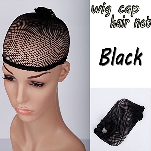 S-noilite Blonde WIG Cap,stretch Breathable Full Head Hair Wigs Cap,for Full Wigs/half Wigs,unisex,one Size Fixes All (Brown, 1pcs) (1pcs, Black) (Dark Black)