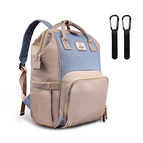 Preisvergleich Produktbild Pipi bear Baby Wickelrucksack Große Kapazität Reise RucksackMultifunktions Wickeltasche mit Wasserdichter Stoff und Isolierungstasche (Himmelblau mit Elfenbein)