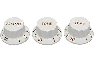 Fender 099-2035-000 Stratocaster® Knobs, White (Volym, Tone, Tone) (3)
