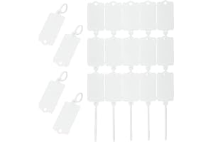 PATIKIL 50 st tomma fraktetiketter i plast 2,48 x 1,46 nyckelbricka