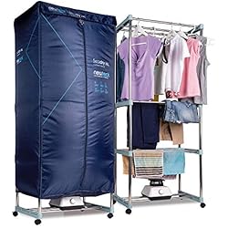 NEWTECK Sèche-linge électrique portable XXL Sèche-linge par ventilation, 1200 W, grande capacité 15 kg, minuterie 180 min, 3 niveaux, silencieux, multifonction : sèche-linge, armoire, séchoir