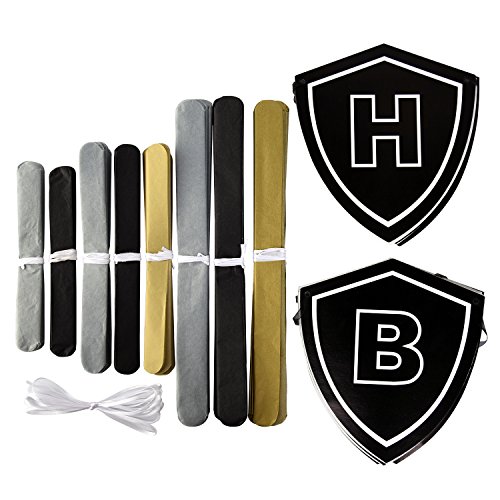 Mudder Happy Birthday Banner Schwarz Girlande Flagge mit 8 Stück Papier Pompons zum 21. 30. 40. 50. 60. Geburtstag für Geburtstag Party Dekoration - 2