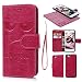 Produktbild iPhone 8 Hülle, iPhone 7 case Leder Flip Wallet Cover Leder Tasche Case Karteneinschub 2 Combo Separate Karteneinschub und Magnetverschluß Kratzfestes in Rosenrot für iPhone 8/ iPhone7(2 in 1)