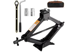 NVIYAM Cric Voiture 2T Universel à Ciseaux avec Clé à Cliquet et Clé pour Écrous - Portatif De Levage pour Voitures SUV MPV