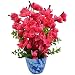 Thefancymart artificial Blossom Flower plant Glowing Rani color (12 inchs/ 30 cms) arrangement in Marble Finish Pot RS.295.00