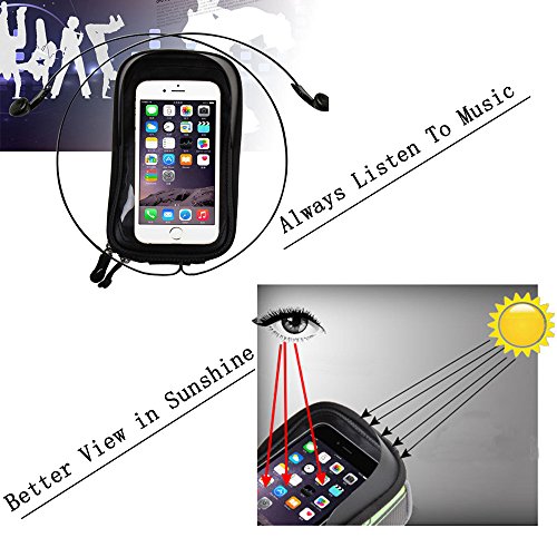 Vdealen Wasserdichte & Stoßfeste Fahrrad Handy Rahmen Tasche, Handyhalterung für 4,2 ~5,7 Zoll iPhone, Smartphone, Samsung, LG, Nexus, Sony, HTC (Schwarz & Silber, M/ 4.7 Zoll) - 5