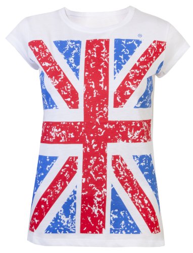 Womens Tops Ladies T Shirts Union Jack Royalty Queens Jubilee Tee Shirts GB Flag London Souvenir
