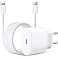 Caricatore IPhone 20W Con 2 Cavi Lightning – Ricarica Rapida PD, Certificato MFi, Per IPhone 14/13/12/11 E Modelli Precedenti