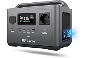 AFERIY Generateur Electrique Portable 400W, Station Énergie Mobile 256Wh, Batterie Nomade LFP, Sorties Variées, EU Prise 220-240V, UPS, Générateur Électrique Solaire Pour Votre Vie Sans Interruption