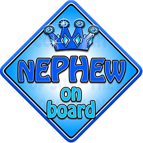 TROPHY * NEPHEW on board * non personalised novelty baby on board car window sign
