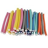 MagiDeal Set de 42Pcs 7 Taille Rouleaux Bigoudis Flexibles Légers Cheveux Boucles Vagues Magnifiques en Eponge - Multicolore, 24cm