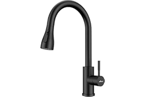APPASO Black Kitchen Tap, Mixer Taps with Pull Out Spray, Sink Tap 360° Swivel with 3 Spray Modes I Stainless Steel Black