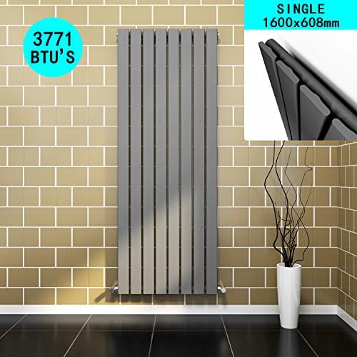 1600 x 608 mm Vertical Designer Radiator Anthracite Flat Panel Column Tall Upright Central Heating Radiators
