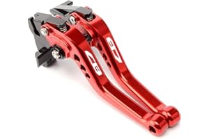 E-SPEEDMTC ESPEEDMTC Pour HONDA CB125F CB125R CB300R CB500F CB500X 2013-2021 Accessoires de levier d'embrayage de frein court réglable en alliage d'aluminium CNC modifié à 6 étages (Rouge)