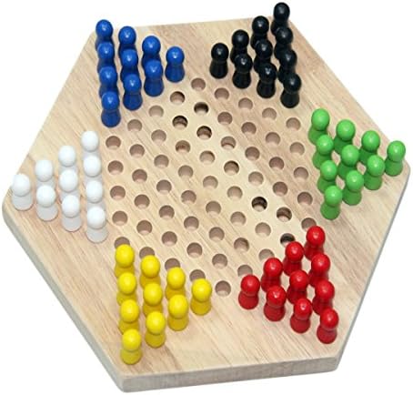 Cadillaps Hexagon Checkers Parent-child Puzzle Games Wooden Jump Draughts Bead