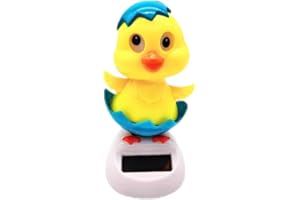 LUCKXING Car Solar Bobble Figure Egg Shells Bobble Head Doll Ducks Solar Bobble Figures Dancing Ducks Solar Figure Statue Car Dashboard Decorative Ornaments, Solar Figure Wobble Figure for Car Home Office