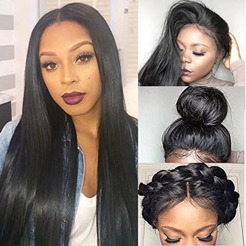 Human Full Lace Wigs Brazilian Lace Front Human Hair Wigs New Fashion Straight 150% Density Lace Wigs with Baby Hair(26 inch,1B)