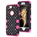 Produktbild iPhone 8 Plus Hülle, iPhone 7 Plus Hülle Glitter, ZXK CO Slim 3 in 1 Hybrid Case Weiche Silikon Shockproof Hard PC Backcover mit Bling Strass Diamant für iPhone 7 Plus/8 Plus 5,5 Zoll-Schwarz+Rot