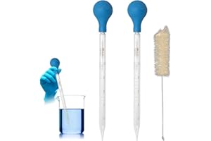 AJUNLKVDR 2 pipette in vetro contagocce da 10 ml, con pipetta in vetro, contagocce, contagocce, contagocce spazzole, contagocce per il latte, spazzola per la pulizia trasparente, contagocce