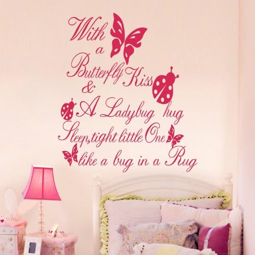 Wall Sticker Paper Mural Art Decal Home Room Decor Office Wall Mural Wallpaper Art Sticker Decal for Home Bedroom With A Butterflu Kiss