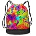 Produktbild ewtretr Turnbeutel Hipster Sporttaschen Drawstring Bag Splattered Paint Shoulder Bags Travel Sport Gym Bag Print - Yoga Runner Daypack Shoe Bags with Zipper