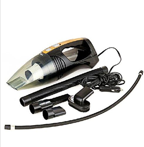 100W High-power Car Vacuum Cleaner,4 in 1 Portable Wireless 12V 120W Handled Auto Vacuum Cleaner Wet and Dry Dual-use With LED lamp, Measuring tire pressure, Tire pump Function,Black