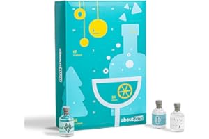 Gin Adventskalender 2023 von aboutfood (ehemals Foodist) mit exklusiven Gins aus Europa - Geschenk-Set mit 24 x 50ml Miniaturflaschen inkl. Tasting-Anleitung Geschenk für Männer und Frauen
