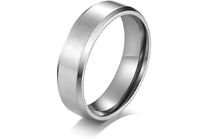 HIJONES Mens Stainless Steel Brushed Ring Classic Plain Statement Wedding Band Big Matte Finish Hip Hop