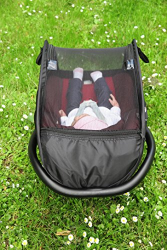 3 in 1 Multifunktionsbezug – Sonnenblende, Regenschutz und Insektennetz in einem, um Ihrem Baby in der Babyschale einen optimalen Schutz zu bieten - 9
