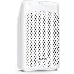 hysure 700ml Déshumidificateur Retire 300ml/jour, Réservoir d'eau 700ml Détachable, Absorbeur d'Humidité Électrique, Pas Besoin de Recharge, Arrêt Automatique, Silencieux, Portable (Blanc)