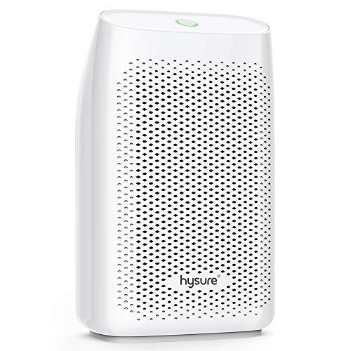 hysure 700ml Déshumidificateur Retire 300ml/jour, Réservoir d'eau 700ml Détachable, Absorbeur d'Humidité Électrique, Pas Besoin de Recharge, Arrêt Automatique, Silencieux, Portable (Blanc)