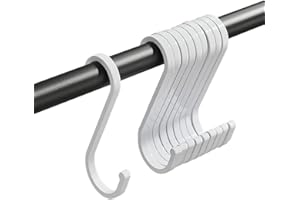 GAViA S Hooks, S Shaped Heavy Duty Hooks Metal S Hangers Kitchen Bathroom Storage Rack for Hanging Pots, Plants, Coffee Cups, Coats, Towels -10 Pcs White