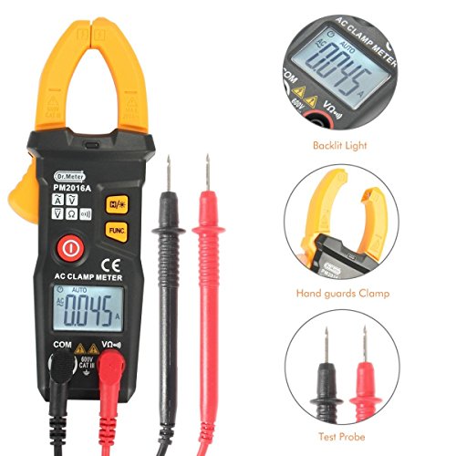Dr.meter Mini Digital Klammer Multimeter PM2016A mit Hintergrundbeleuchtung & Auto off,6000 counts,Gelb - 4