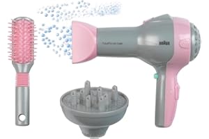 Theo Klein-5850 Braun Secador De Pelo De con Difusor Y Cepillo, Juguete, Multicolor (5850)