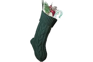 Nanou Groß Nikolausstrumpf Weihnachtsstrümpfe, Nikolausstiefel, Weihnachten Hängende Taschen, Weihnachten Geschenktasche für Weihnachten Deko (Länge 46cm, 1 Stück, Grün)