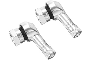 JNNJ 2 Pcs De Vástago De Válvula De Neumático De 90 Grados, Válvula Angular para Motocicleta Aluminio, Universal Motocicleta Ruedas De Aluminio Vástago De Válvula De Neumático Tapas 11.3mm(Plata)