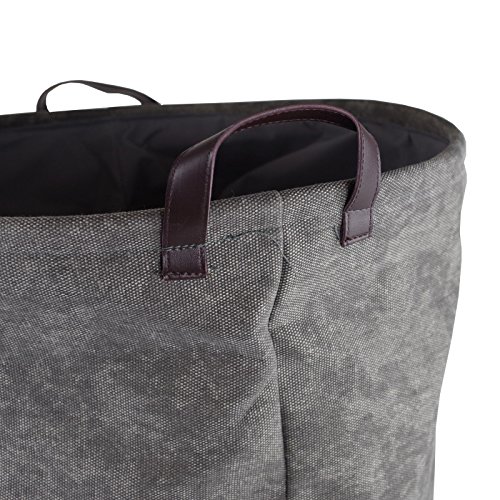 Wäschekorb Ø42x55cm grau Stern Canvas Wäschesack Wäschesammler Wäschebox - 2