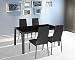 Produktbild EBS® Esstisch Stuhl Set Essgruppe Tischgruppe Esstischgruppe Sitzgruppe Esszimmergarnitur: Schwarz Glas Metall Esstisch 4 Kunstleder Stuhl