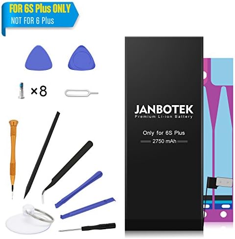 JANBOTEK Replacement Battery for iPhone 6S Plus - Repair Kit with Tools, Adhesive - Brand New 2750 mAh 0 Cycle Battery - 24-Month Warranty