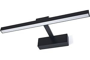 LumenTEC LED Spiegellampe, LED Spiegelleuchte 40cm, Schminklicht 9W 4.000K neutralweiß Licht, Badlampe Wandbeleuchtung IP65, Schwarz (Adel 9W)