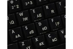 Qwerty Keys Ungarische transparente Tastaturaufkleber mit Weiße Buchstaben - Geeignet für Jede Tastatur