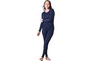 LAPASA 100% Lana Merino Set Termico Intimo Donna Strato Base Maglia a Maniche Lunghe e Pantaloni Lunghi L58