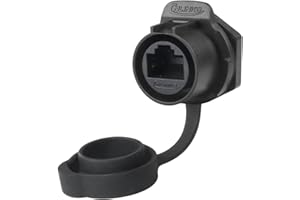 CNLINKO LP-20 RJ45 Presa da Pannello, Connettore Ethernet CAT6 RJ45 Presa a Foro Singolo IP68 Connettore Impermeabile M20 (Presa Nera RJ45 a Foro Singolo)